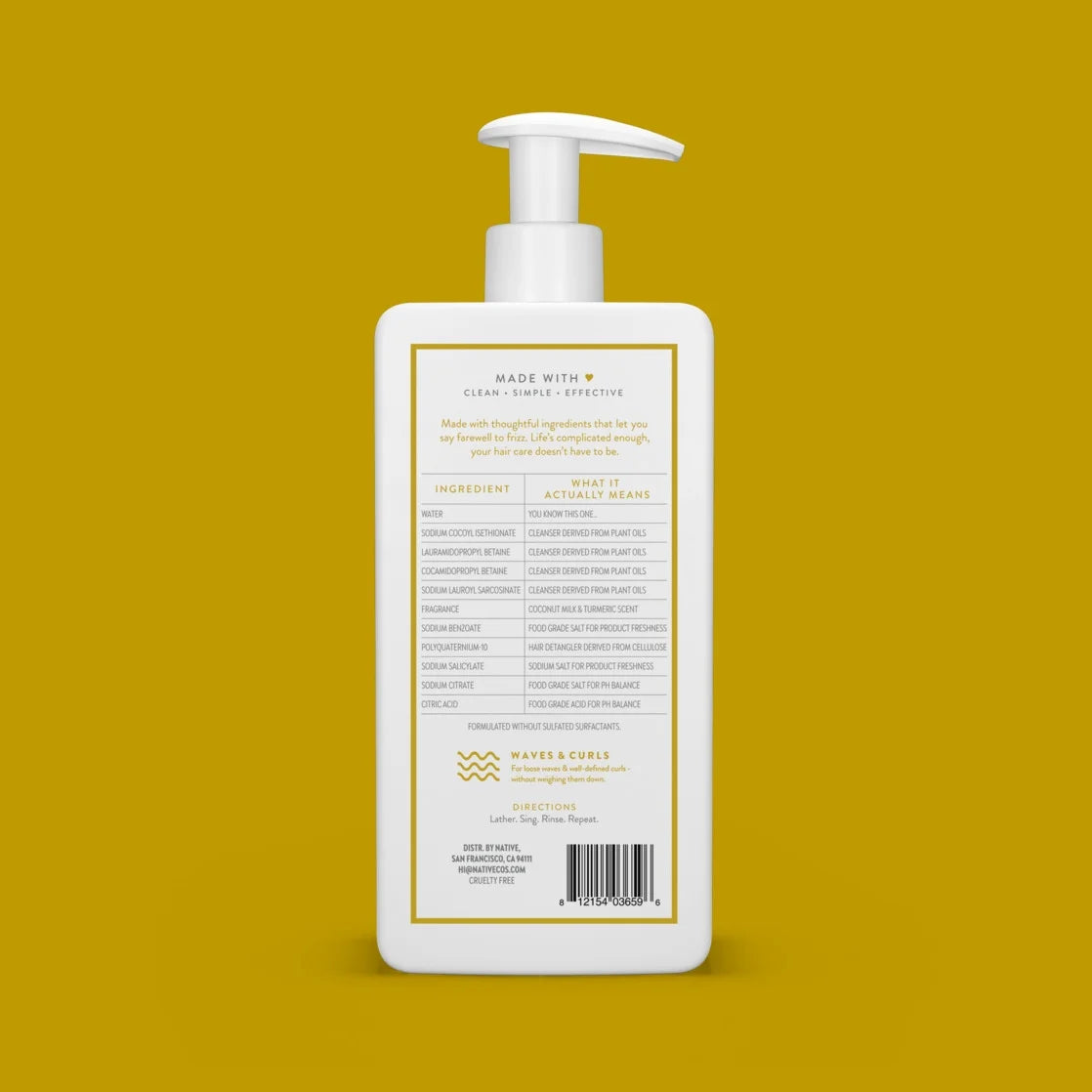 Curls Care 2-In-1 Conditioning Shampoo with Coconut Milk & Turmeric, 16.5 Oz